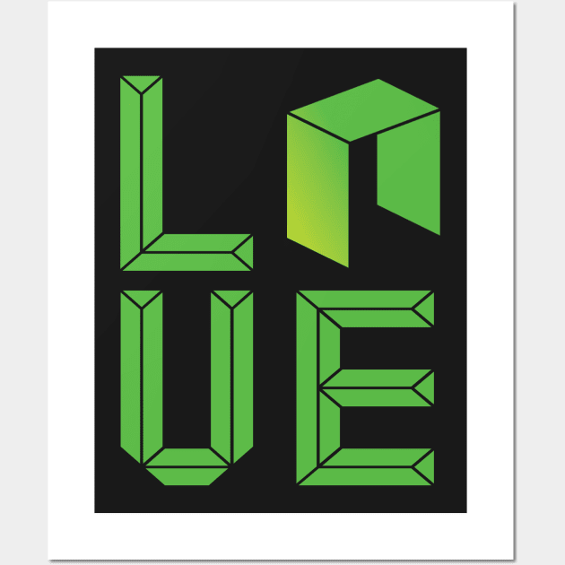 Neo Crypto currency love premium Wall Art by mangobanana